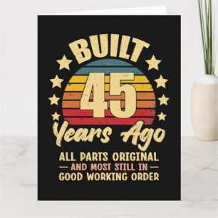 45 Years Ago All Parts Original 45th Birthday Card