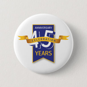 45 Years Anniversary Design 2 Inch Round Button