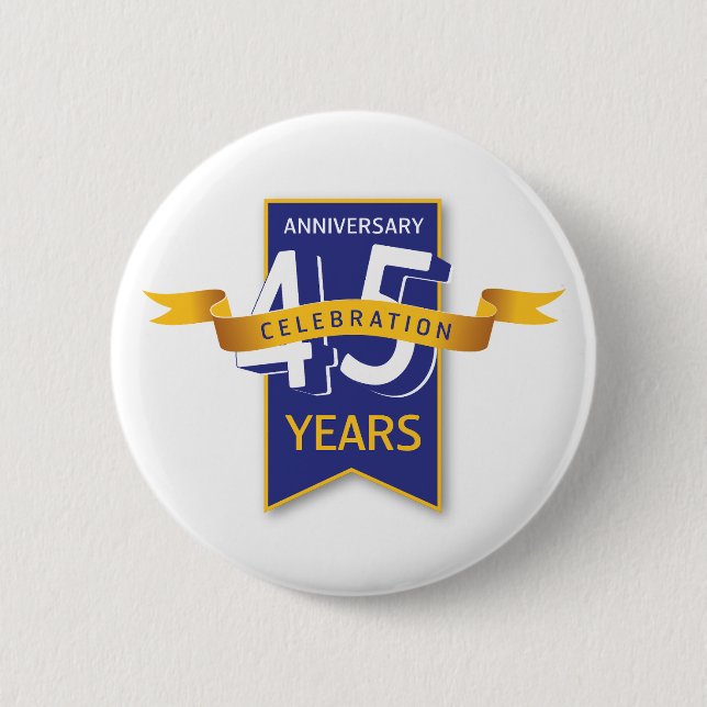 45 Years Anniversary Design 2 Inch Round Button (Front)