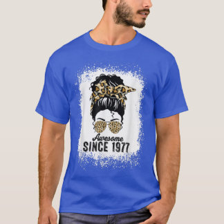45 Years Old Awesome Since 1977 Leopard 45th Birth T-Shirt