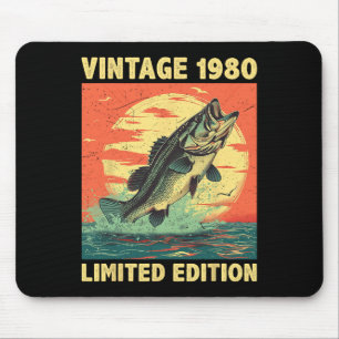 45 Years Old Gift 1980 Fishing Fisherman Fish 45th Mouse Pad