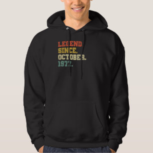 45 Years Old  Legend Since October 1977 45th Birth Hoodie