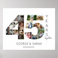 45 Years Photo Collage ruby Wedding Anniversary