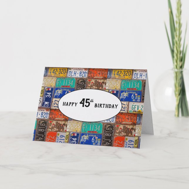 45e Anniversaire Carte de Plaques de Permis Rusty (Devant)