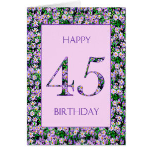45e anniversaire de marguerites violettes