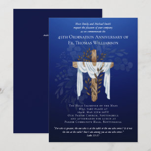 45e anniversaire d'ordination Invitation Sapphire 