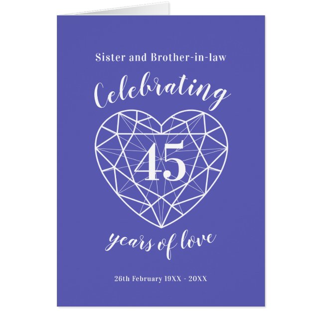 45e anniversaire mariage 45 ans de carte d'amour (Devant)