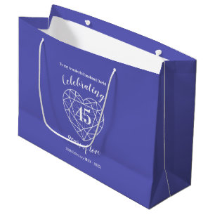 45e anniversaire Sapphire 45 ans sac personnalisé 