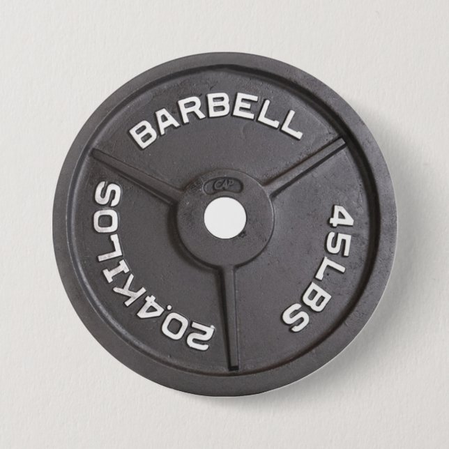 45lb Plate - Barbell 3 Inch Round Button (Front)