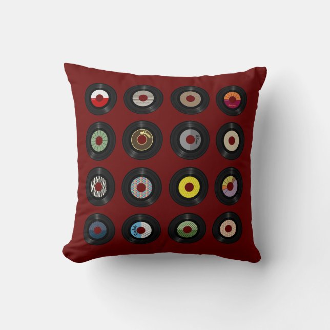 45s Record Throw Pillow (Front)