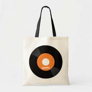 45s Record Tote (Orange) CUSTOMIZABLE Bag