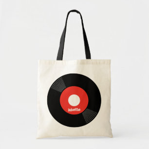 45s Record Tote (Red) CUSTOMIZABLE Bag