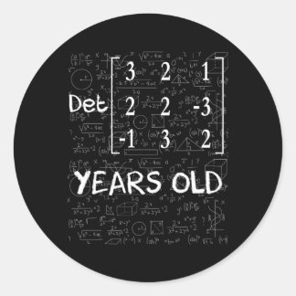 45Th 45 With Matrix Determinant Math Geek Classic Round Sticker
