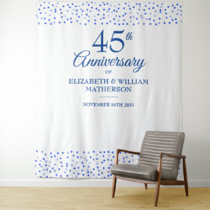 45th 65th Anniversary Hearts Photo Booth Backdrop Tapestry