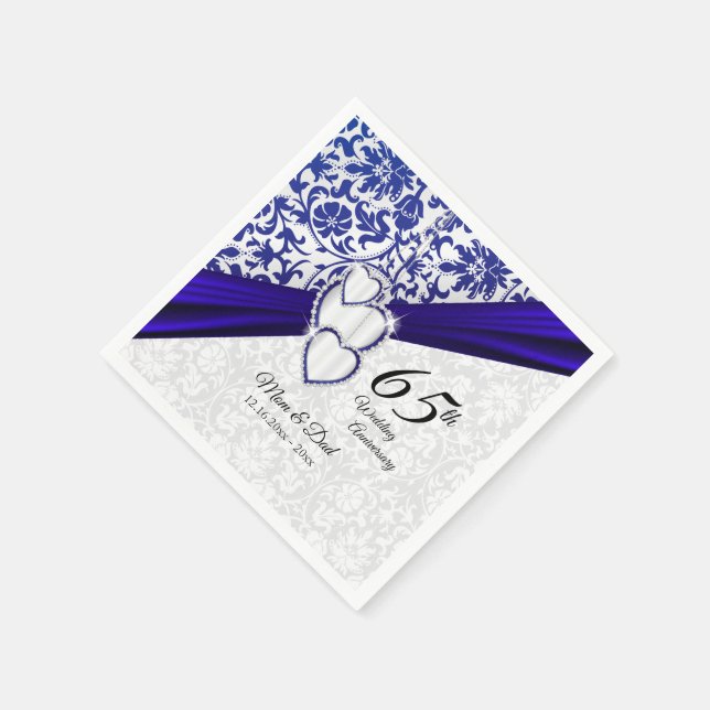 45th / 65th Sapphire Anniversary Napkin (Corner)