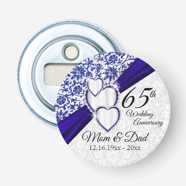 45th /65th Sapphire Blue Wedding Anniversary  Bottle Opener (Front)