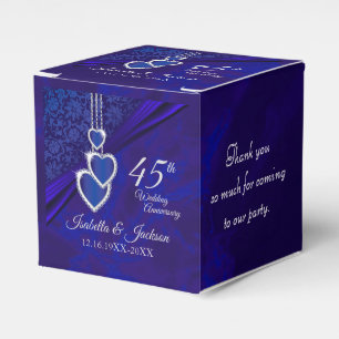 45th / 65th Sapphire Wedding Anniversary Favor Box