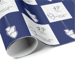 45th / 65th Sapphire Wedding Anniversary Wrapping Paper<br><div class="desc">45th / 65th Sapphire Wedding Anniversary Design Gift Wrap. Works great for an anniversary, a wedding, a bridal shower, a bachelor or bachelorette party, for a person retiring, a birthday, etc... just by change the wording. ⭐This Product is 100% Customizable. Graphics and text can be deleted, moved, resized, changed around,...</div>