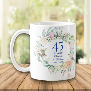 45th 65th Wedding Anniversary Country Floral Coffee Mug