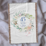 45th 65th Wedding Anniversary Floral Garland Throw Blanket<br><div class="desc">Featuring a delicate watercolor floral garland,  this chic botanical sapphire wedding anniversary keepsake throw blanket can be personalized with your special anniversary information in elegant typography. Designed by Thisisnotme©</div>