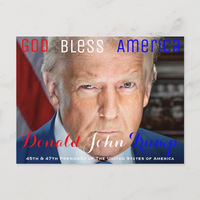 45th and 47th President of the US Donald Trump Postcard (Front)