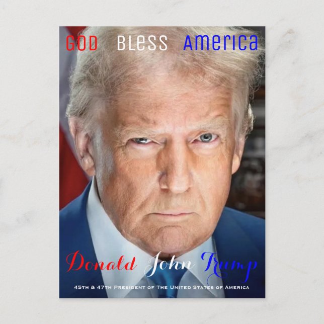45th and 47th President of the US Donald Trump Postcard (Front)