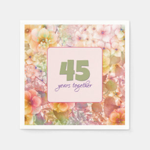 45th Anniversary Cosmos Floral Garden  Napkin