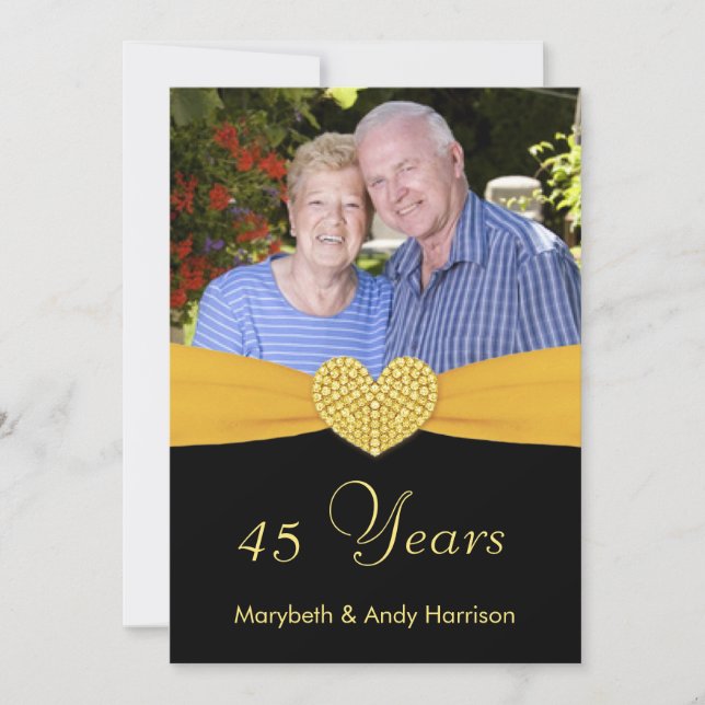 45th Anniversary - Faux Pocket -Custom Invitations (Front)