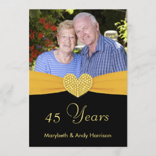 45th Anniversary - Faux Pocket -Custom Invitations
