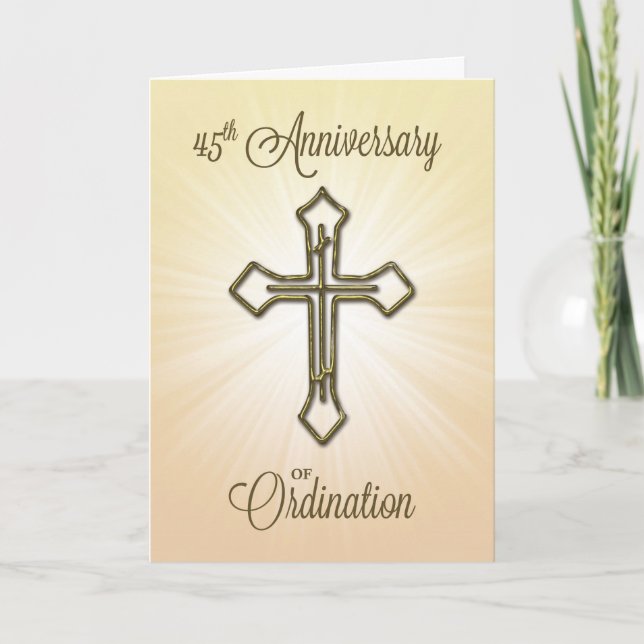 45th Anniversary of Ordination, Gold Cross Card (Front)