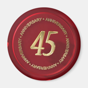 45th anniversary red wax seal magnet