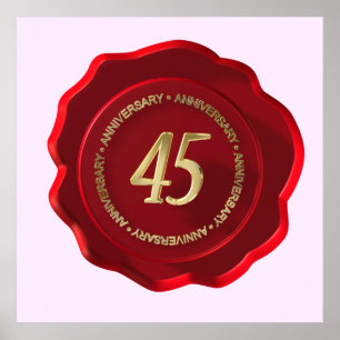 45th anniversary red wax seal poster