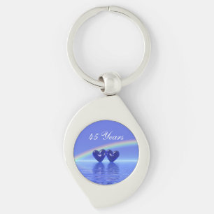 45th Anniversary Sapphire Hearts Keychain