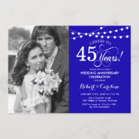 45th Anniversary with Photo - Sapphire Blue