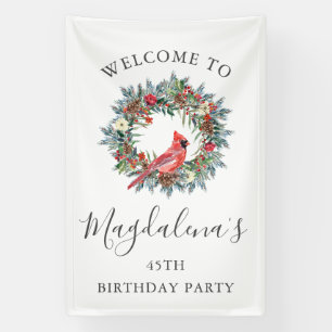 45th Birthday Banner Red Cardinal Custom Welcome