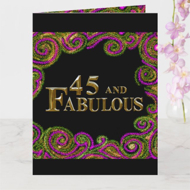 45th Birthday  Card (Orchid)