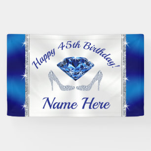 45th Birthday Decorations for Her, 45th Birthday Banner