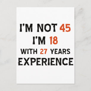 45th  birthday designs postcard