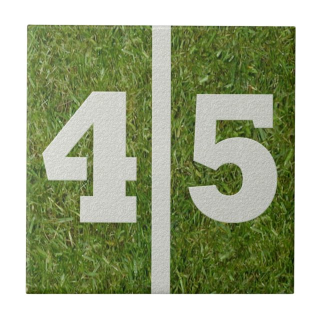 45th Birthday Football Customizable Tile (Front)