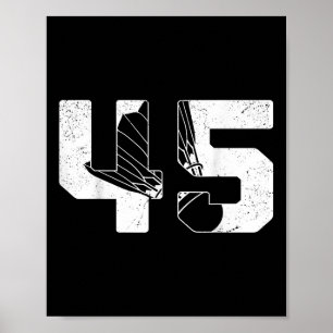 45th Birthday Men Badminton Player Badminton 45 Ye Poster