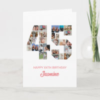 45th Birthday Number 45 Photo Collage Personalized