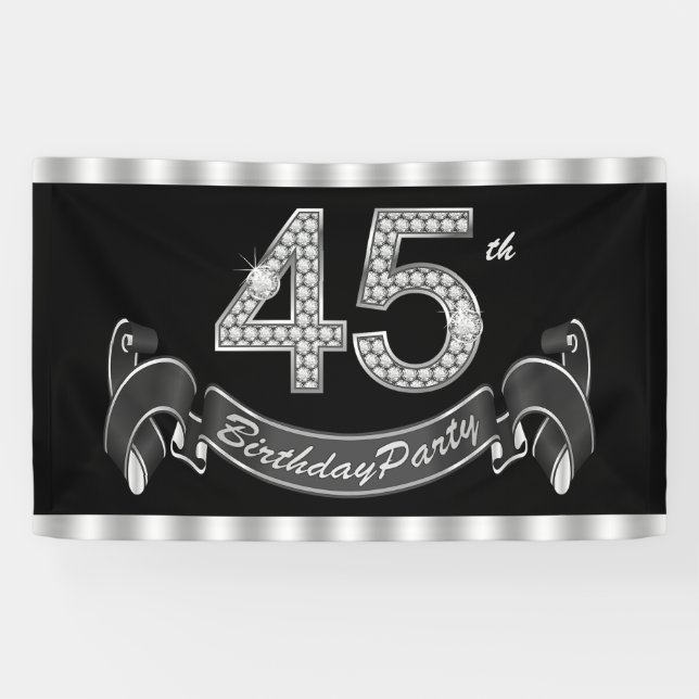 45th Birthday Party Banner (Horizontal)