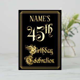 45th Birthday Party — Fancy Script & Custom Name