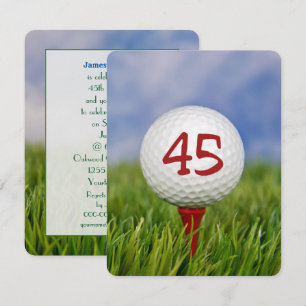 45th Birthday Party Golf theme Invitation