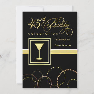 45th Birthday Party Invitations - Contemporary