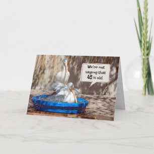 45th Birthday Pelicans Humour Card