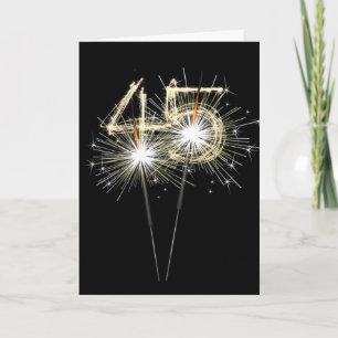 45th Birthday Sparklers on Black Card