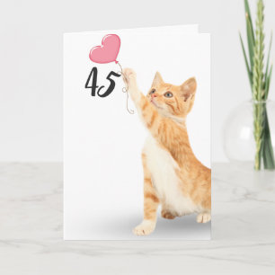 45th birthday tabby cat card