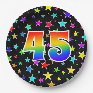 45th Event: Bold, Fun, Colourful Rainbow 45 Paper Plate