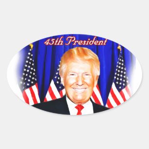 45th President-Donald Trump _ Oval Sticker